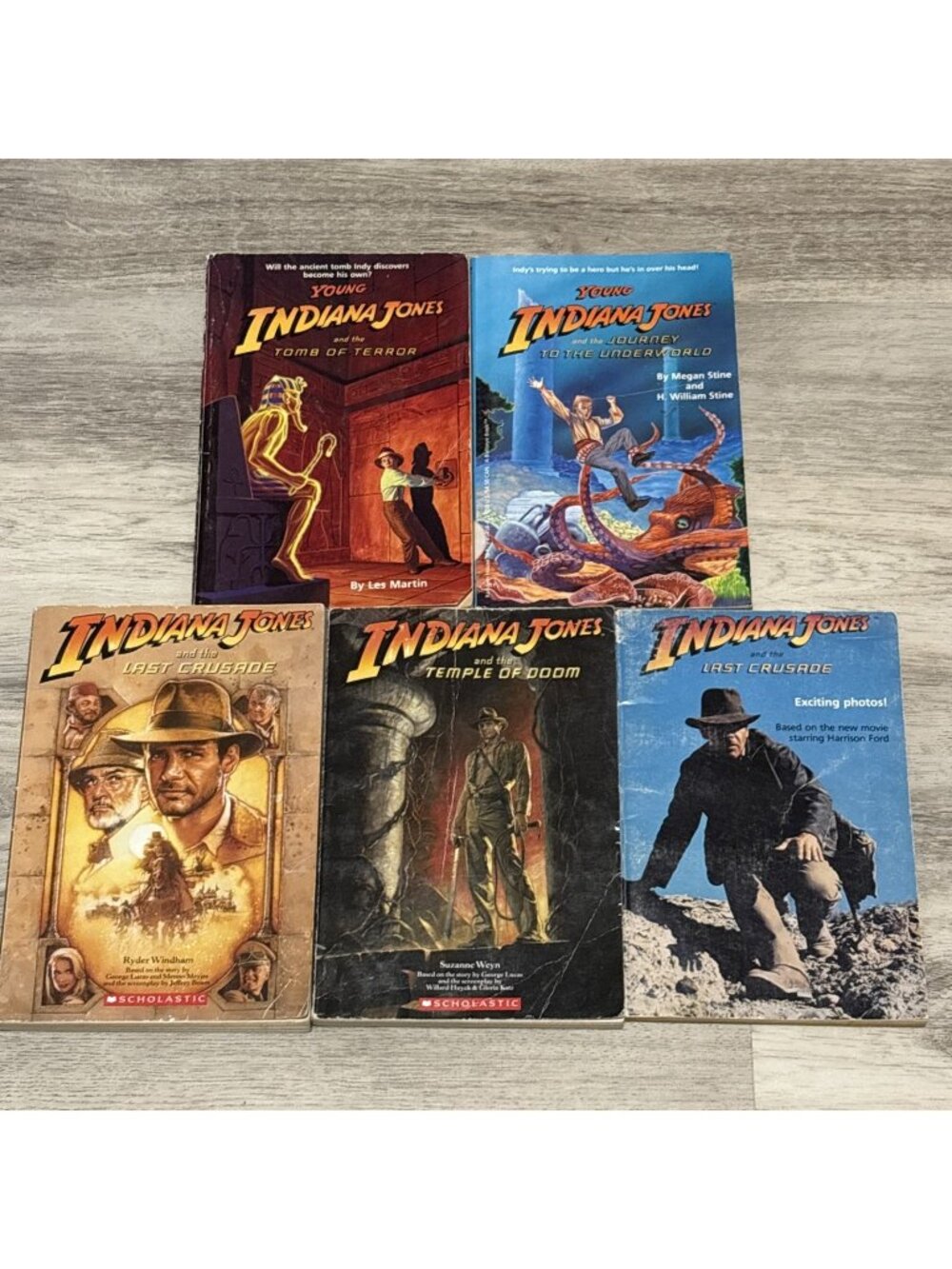 Indiana Jones Books Lot 5 Paperback Novels H William Stine Suzanne Weyn